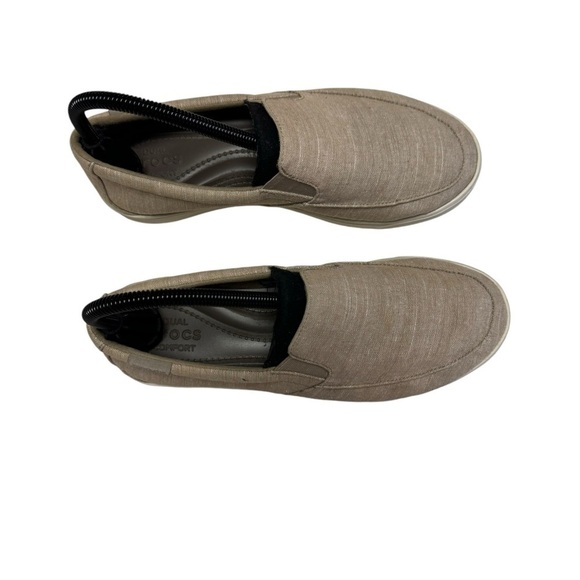 Crocs Shoes Womens 8 Citilane Low Flats 204929 Brown Fabric Slip on Round Toe - Picture 3 of 8